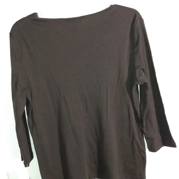 Ladies Karen Scott Brown Top Size Medium - Picture 2 of 3